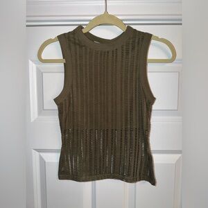 Women’s T by Alexander Wang Tank Top Size Extra Small Military Green